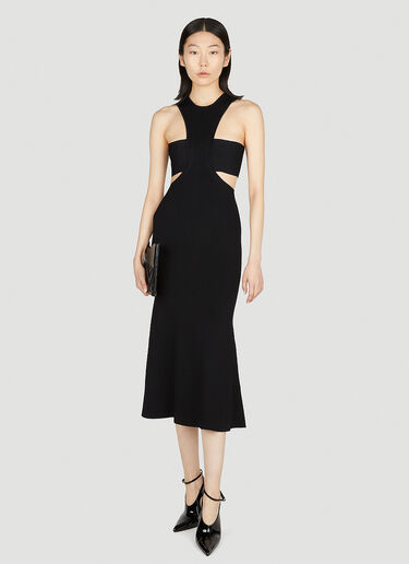 Alexander McQueen Slashed Harness Midi Dress Black amq0251054