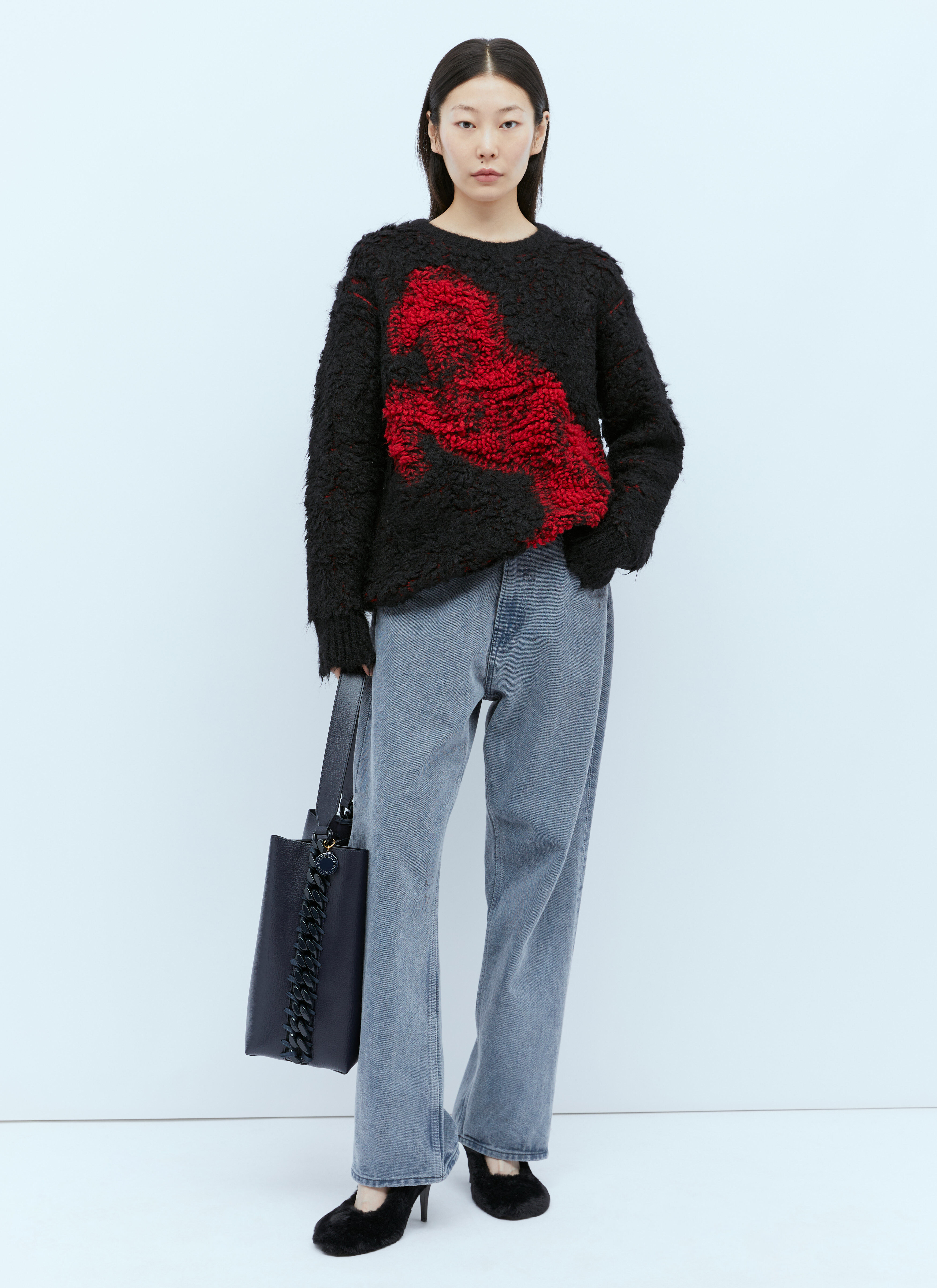 Stella McCartney Pixel Horse Jacquard Knit Sweater in Black | LN-CC®