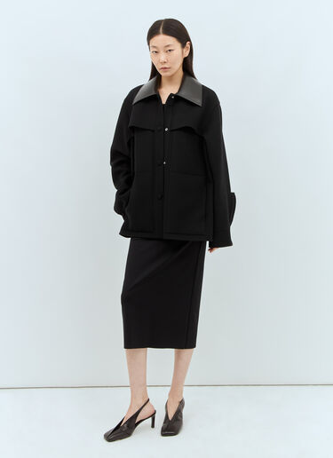 Jil Sander 皮革露跟高跟鞋 黑色 jil0257013