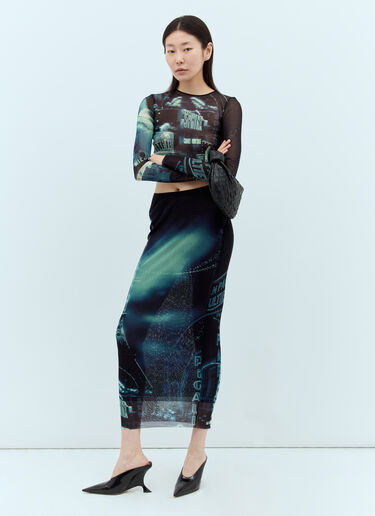 Jean Paul Gaultier Pigalle Mesh Long Skirt Navy jpg0258004