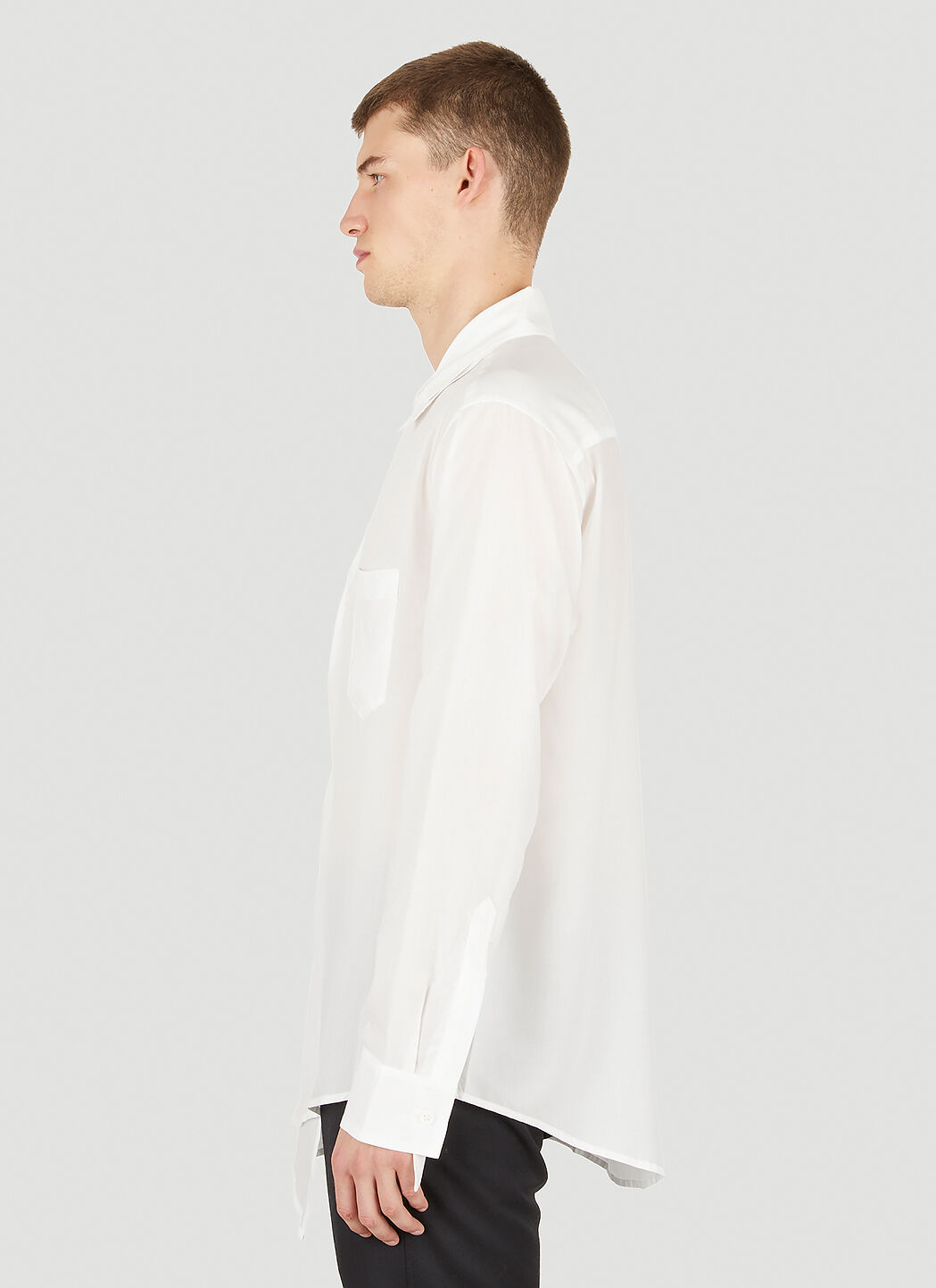 Sulvam Unisex Double Collar Shirt in White | LN-CC®