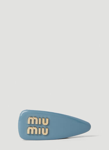 Miu Miu Logo Plaque Hairclip Blue miu0252057