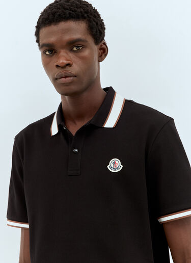 Moncler Logo Patch Polo Shirt Black mon0158021