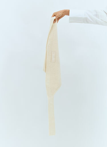 Jacquemus Le Chale Gros Grain Scarf White jac0258034