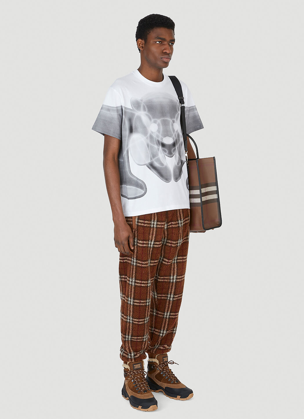 Burberry Brown Vintage Check Fleece Lounge Pants - ShopStyle