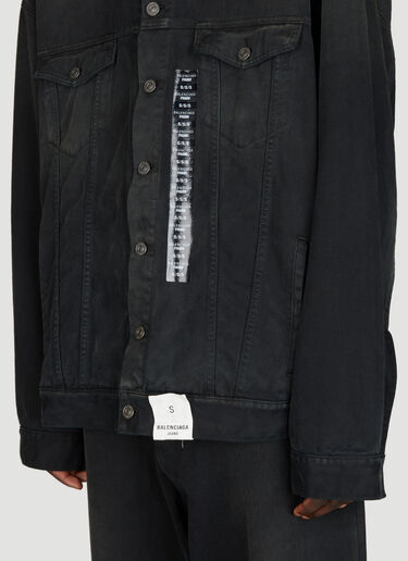 Balenciaga Size Sticker Denim Jacket Black bal0355002