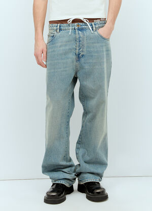 Miu Miu Five Pocket Jeans Beige miu0157006