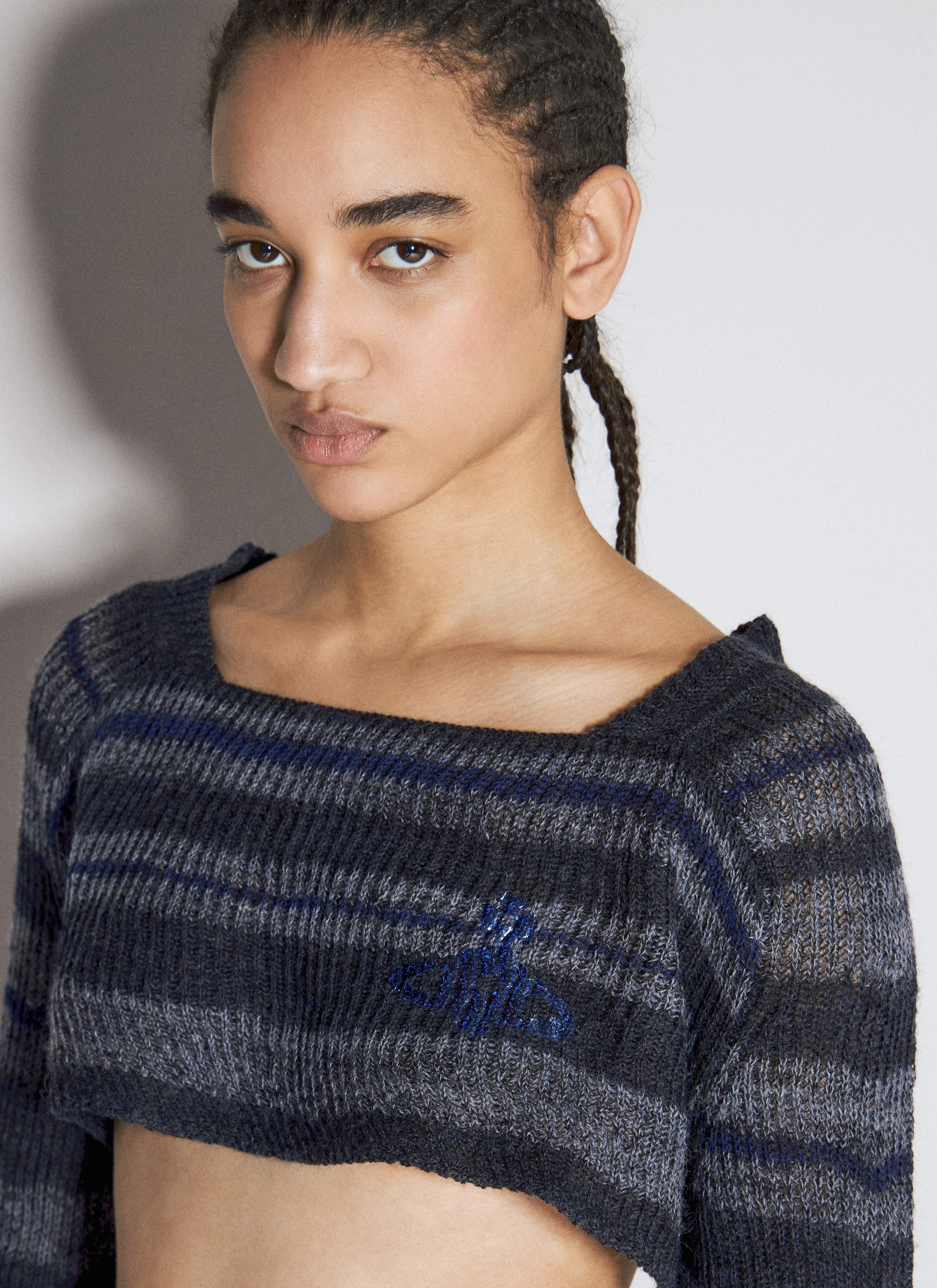 Vivienne Westwood Women's Bedrock Cropped Knit Top in Blue | LN-CC®