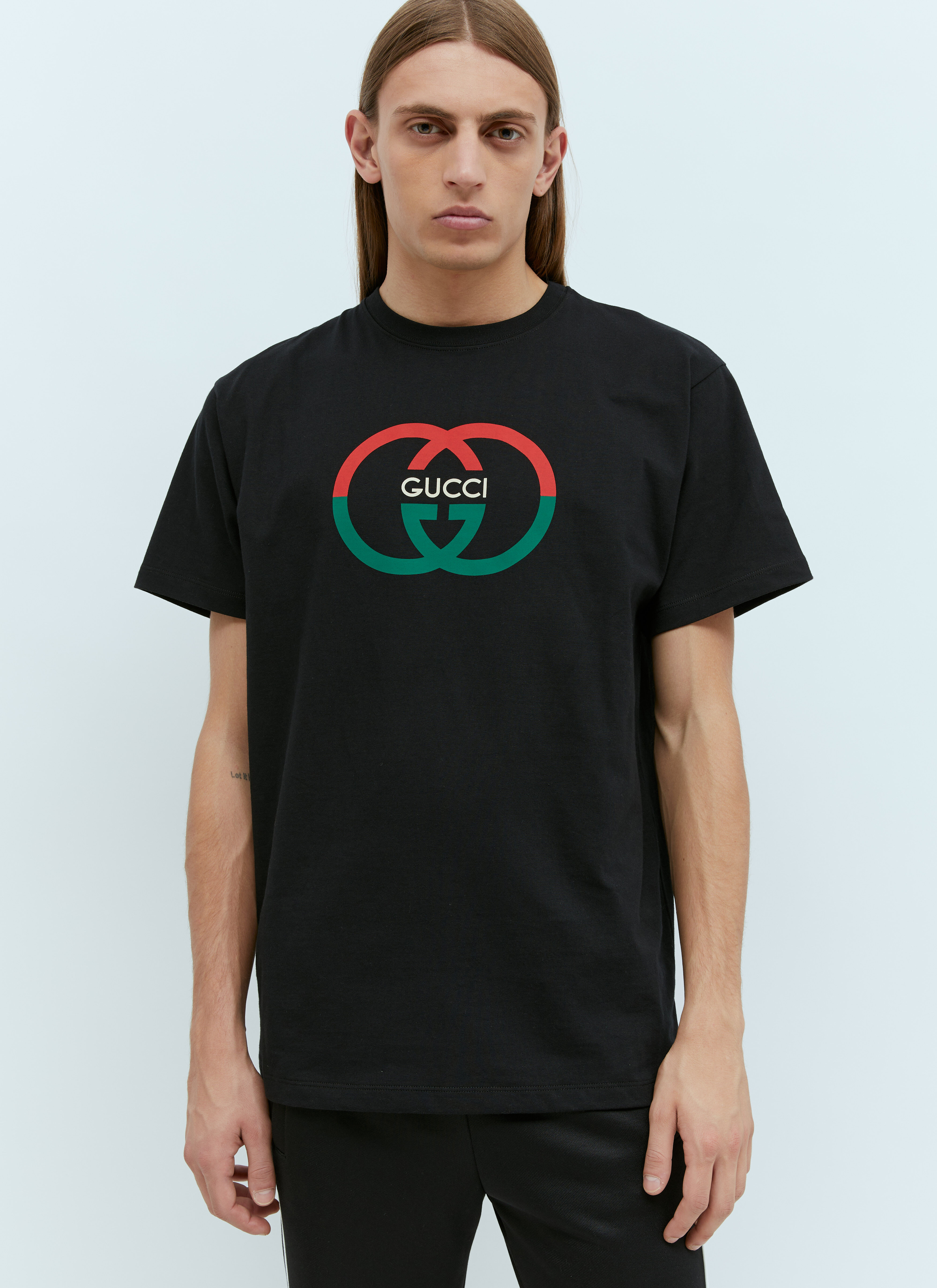 Gucci Men's Interlocking G T-Shirt in Black | LN-CC®