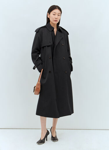 Burberry Long Wool Trench Coat Grey bur0257011