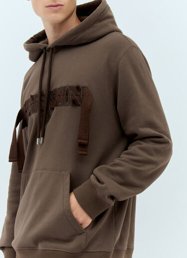 Lanvin Curb Hooded Sweatshirt Brown lnv0157001