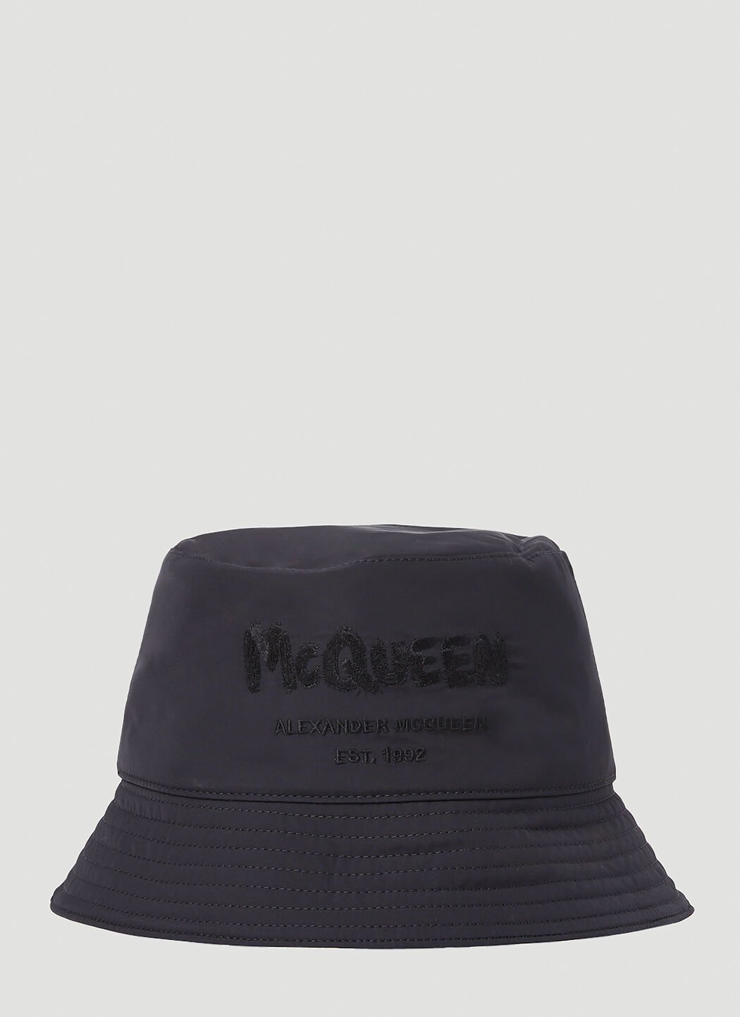Alexander McQueen Logo Embroidery Bucket Hat Black amq0152016