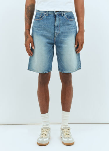 A BATHING APE® College Denim Shorts Blue aba0156008