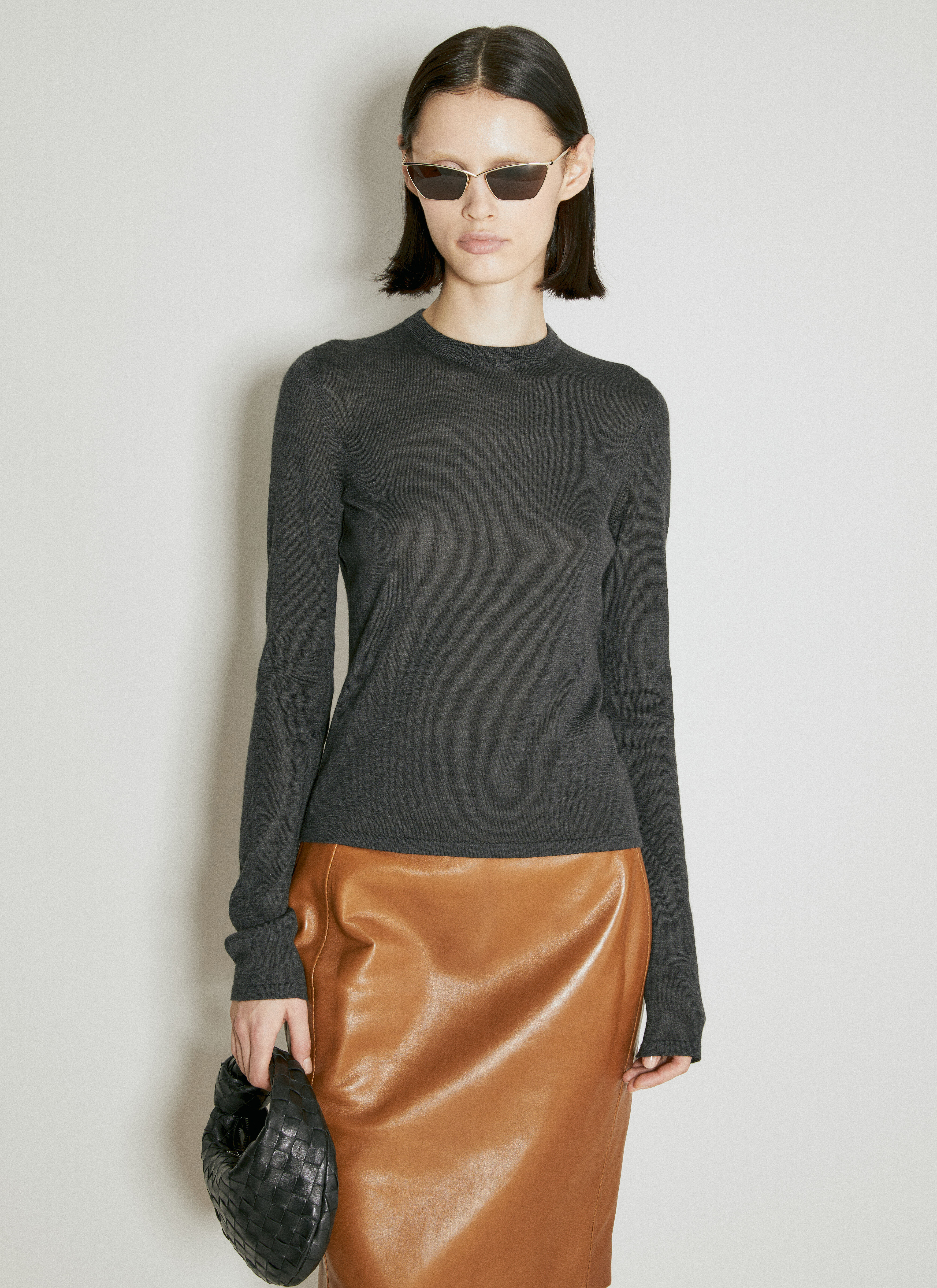 Saint Laurent Cashmere, Wool And Silk Sweater in Grey | LN-CC®