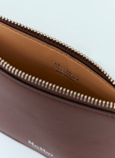 Max Mara Logo Embossed Cardholder Brown max0257051