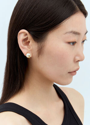 Saint Laurent Monogram Faux Pearl Earrings Black sla0256016