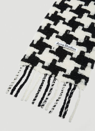 Acne Studios Houndstooth Knit Scarf White acn0152044