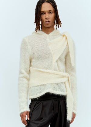 Balenciaga Mohair Tied Hooded Sweater Black bal0153016