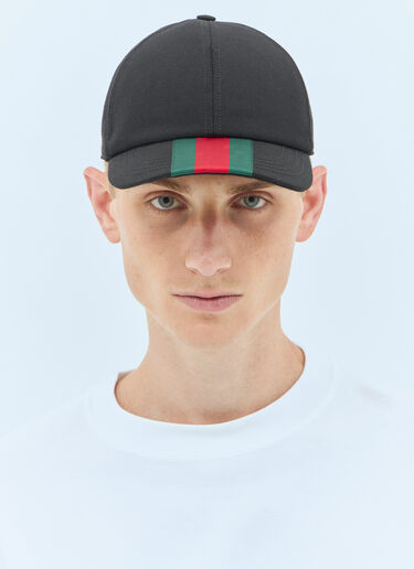 Gucci Web Baseball Cap Black guc0157064