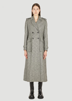 Burberry Tweed Coat Grey bur0255036