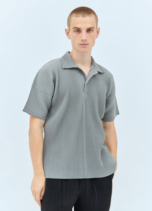 Homme Plissé Issey Miyake May Pleated Polo Shirt Beige hmp0157001
