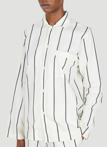 Tekla Striped Classic Pyjama Shirt White tek0351022