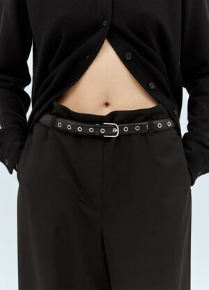 Jacquemus Eyelet Leather Belt Black jac0258038