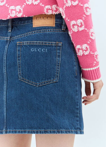 Gucci Denim Mini Skirt Blue guc0257021