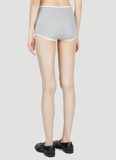 Miu Miu Women's Logo Rib Briefs in Grey