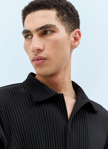 Homme Plissé Issey Miyake Short-Sleeve Pleated Shirt Black hmp0158002