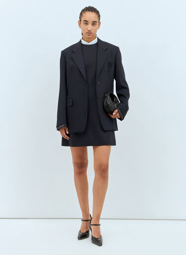 Miu Miu Pinstripe Dress Blue miu0258008