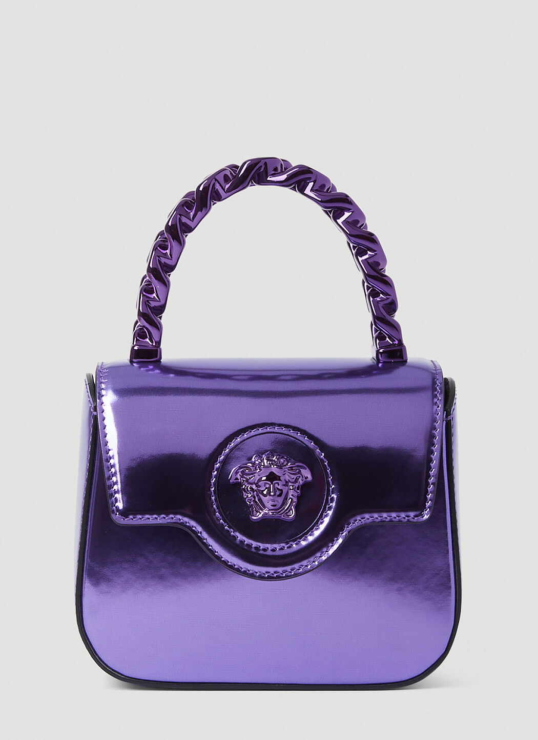 Versace La Medusa Denim Top-Handle Bag | Neiman Marcus