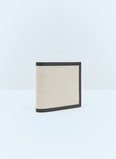 Thom Browne Cotton Canvas Leather Bi-Fold Wallet Black thb0156010