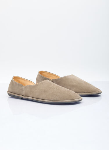 The Row Canal Slip On Shoes Khaki row0156015