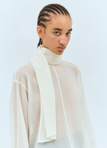 Issey Miyake Sheer Shirt With Shawl Off white ism0258003