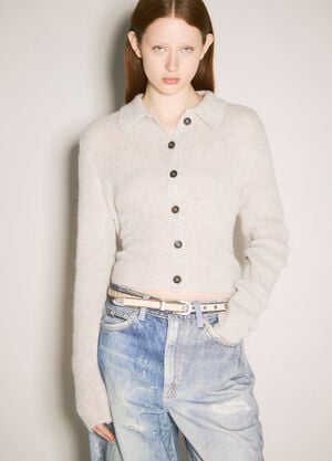 MM6 Maison Margiela Mazzy Polo Cardigan Grey mmm0253003