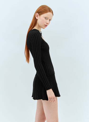 Chopova Lowena Embellished Knit Mini Dress Black cho0258001