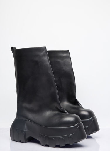 Rick Owens Knee High Oblique Mega Tractor Boots Black ric0157029