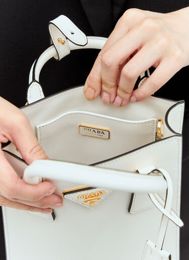 Prada Saffiano Leather Handbag White pra0256062