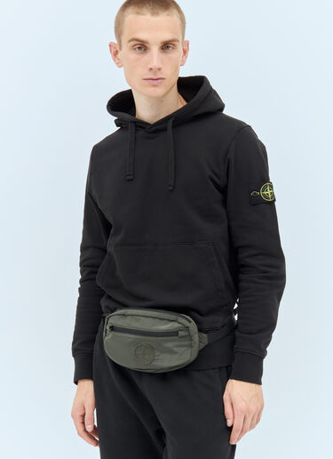 Stone Island Logo Embroidery Belt Bag Green sto0158060