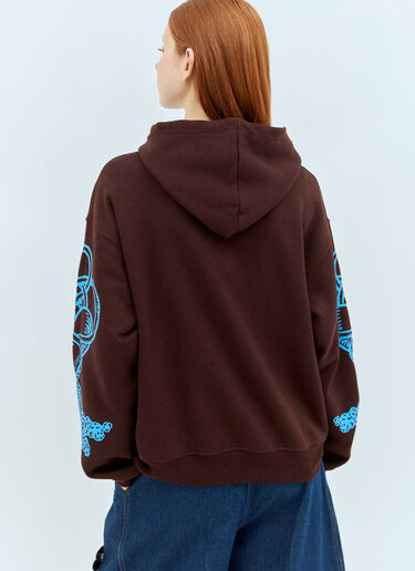 Chopova Lowena Screen Printed Hooded Sweatshirt Brown cho0258009