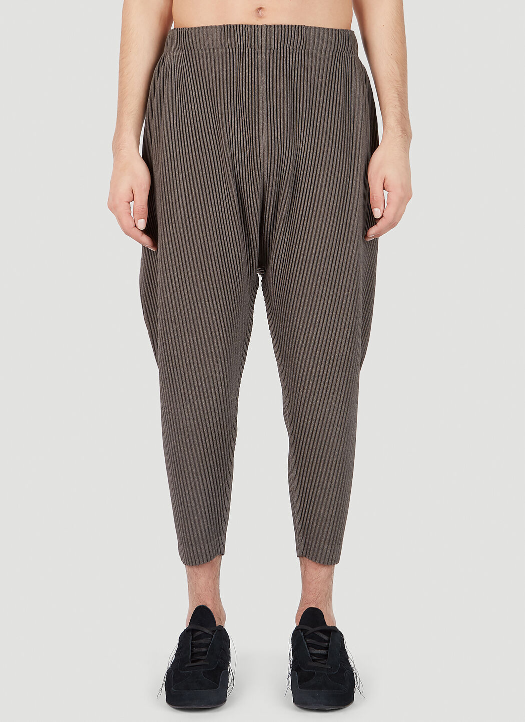 Homme Plissé Issey Miyake Pleated Tapered Pants in Brown | LN-CC®