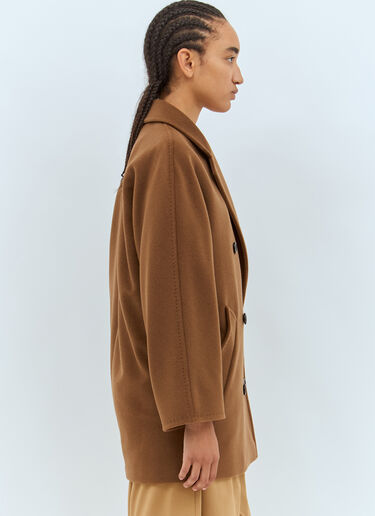 Max Mara Short 101801 Icon Coat Brown max0257007