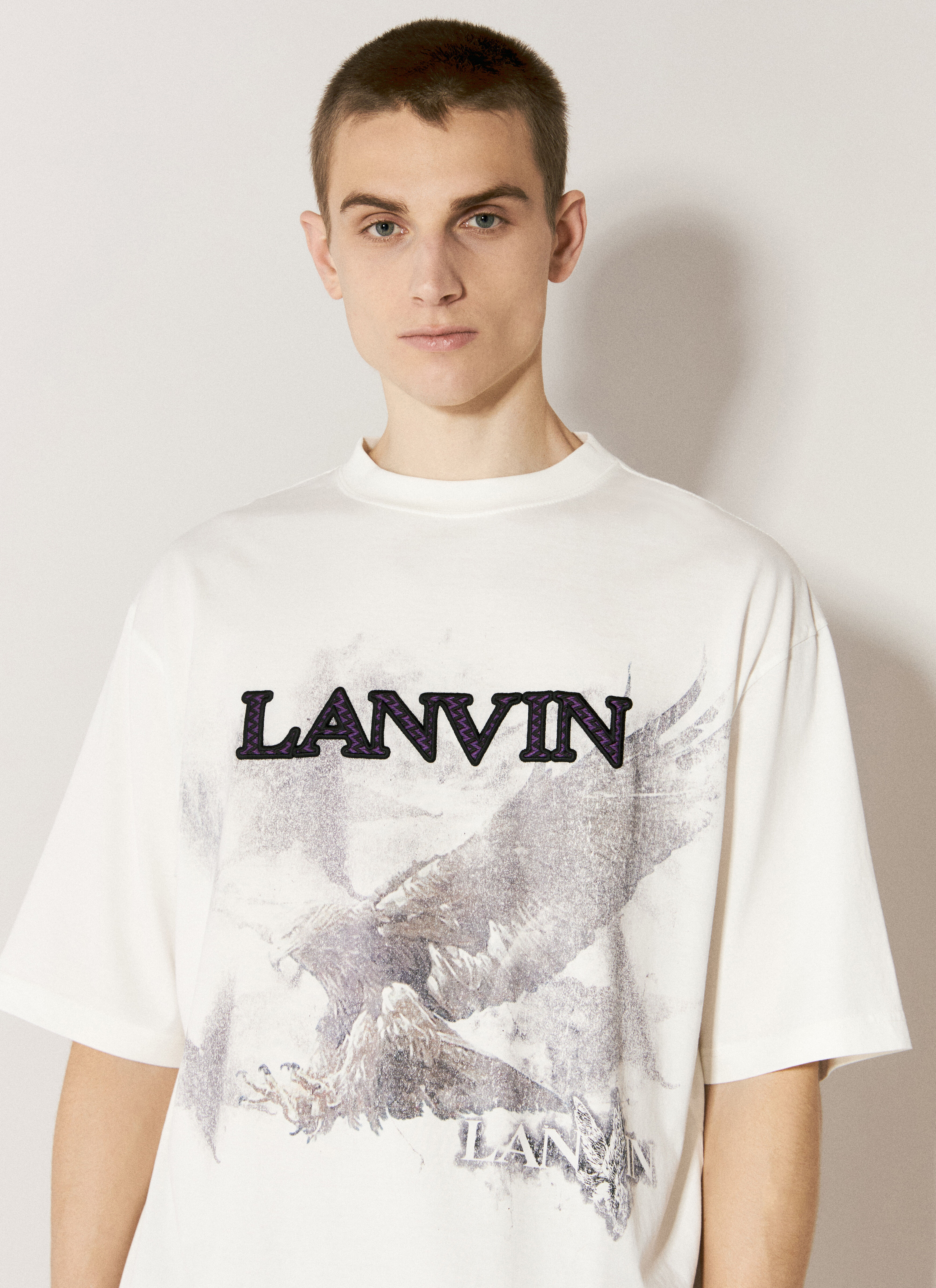 Lanvin 로고 프린트 티셔츠  화이트 lnv0155008