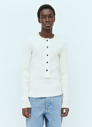 Jean Paul Gaultier Raised Placket Sweater White jpg0357003