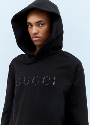 Gucci Crystal Logo Hooded Sweatshirt Brown guc0158001