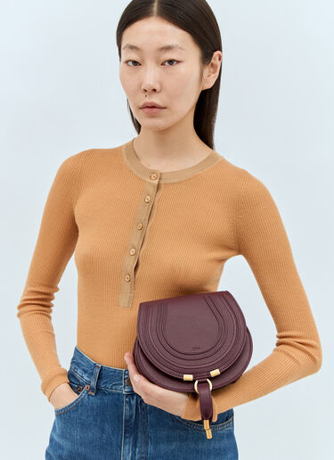 Chloé Marcie Small Saddle Bag Purple chl0257022