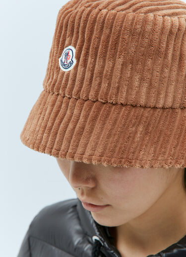 Moncler Corduroy Bucket Hat Camel mon0258037