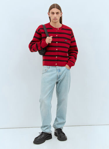 Miu Miu Stripe Cardigan Red miu0358001