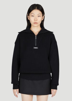Coperni Half-Zip Boxy Sweater Black cpn0255010